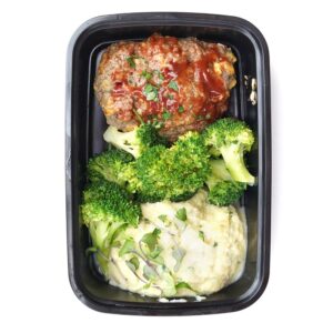 Homestyle Bbq Meatloaf, Garlic Butter Mashed Potatoes, Steamed Broccoli