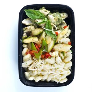 Pesto grilled chicken, Pasta and vegetables