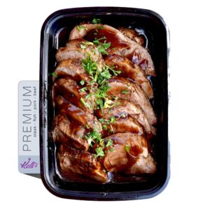 Grilled pork tenderloin with red wine demi-glace