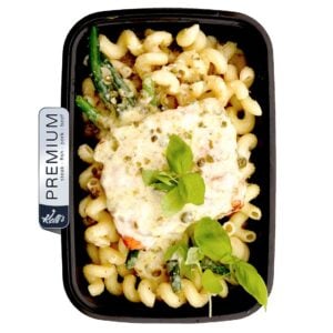 Seared Salmon with Pasta & Green Beans