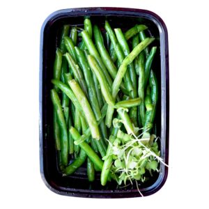 Steamed green beans with olive oil and house seasoning